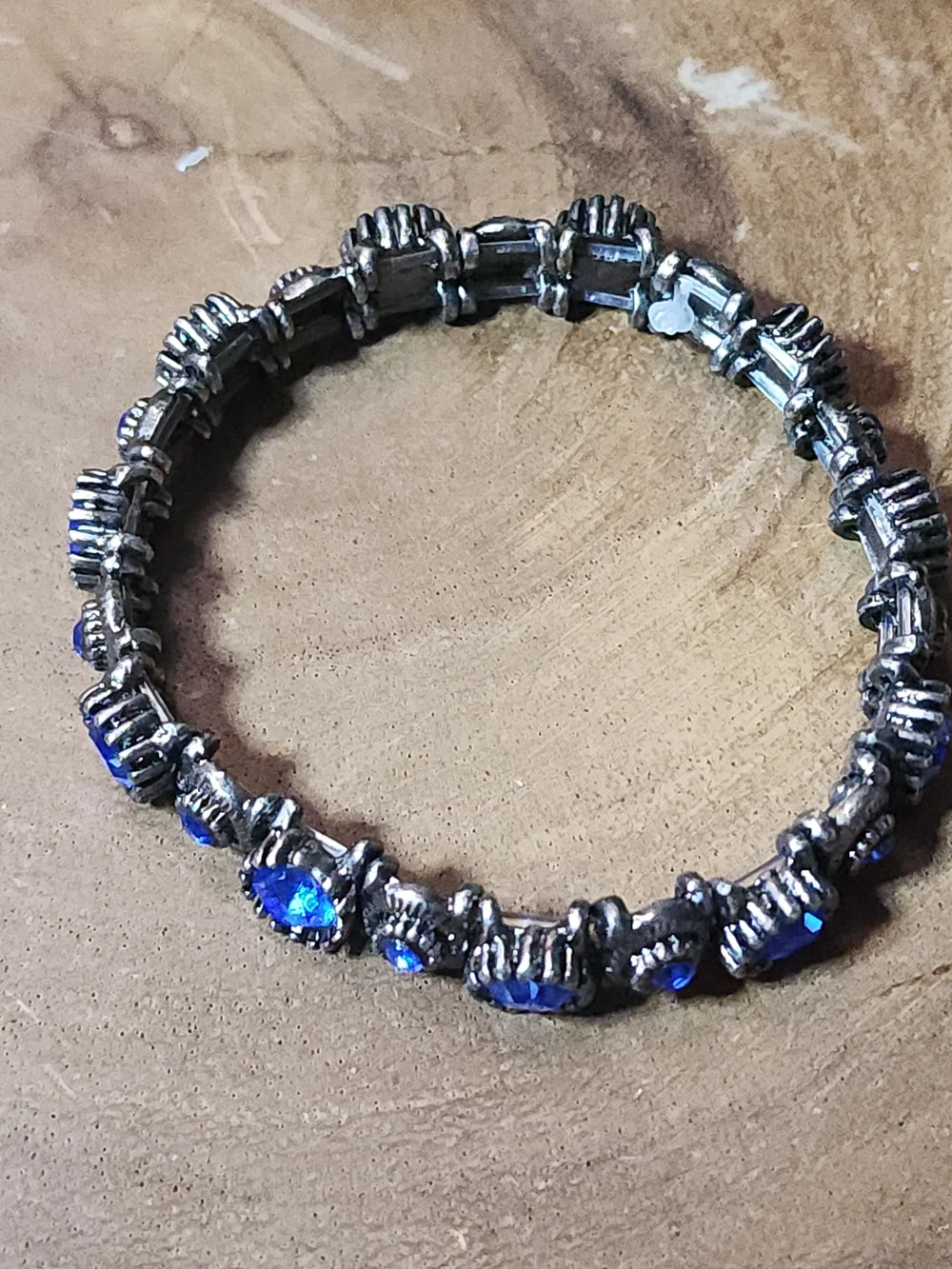 Vintage Blue Crystal Stretch Bracelet